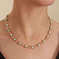 Cultured Freshwater Green Pearl & Crystal Necklace