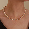 Cultured Freshwater Gold Pearl & Crystal Necklace