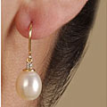 14k Yellow Gold Cultured Freshwater Pearl Earrings