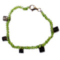 Gemstone and Sterling Silver Charm Bracelet (Israel)
