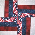 Flag & Star Rail Fence Fabric Kit (12 Quilt Blocks)