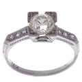 Platinum Old Mine Cut Diamond Antique Wedding Ring (M,SI1)