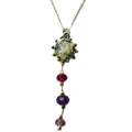 Roman Glass Necklace w/ Amethyst (Israel)