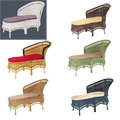 PVC Wicker Chaise Lounge with Cushion