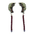 Roman Glass Crystal and Garnet Earrings (Israel)
