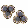18k Gold 3ct TDW Diamond & Pearls Petal Earrings (G, VS1)