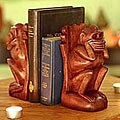 Wooden 'Speak No Evil' Pair of Bookends (Indonesia)