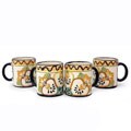 Set of 4 Ceramic Golden Harvest Coffee Mugs (Mexico)