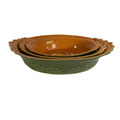 French Ceramic Three-piece Oval Bakeware Set