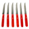 Red French Steak Knives (Set of 6)