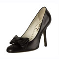 Y.S.L. Black Leather Bow Tie Pumps