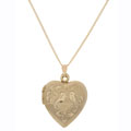 Goldfilled Engraved Heart Locket w/ 18-inch Chain