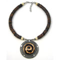 Handmade Batik Spiral Necklace (India)