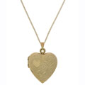Goldfill Satin Heart Locket with 18-inch Chain