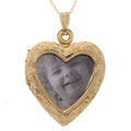 10k Yellow Gold Picture Frame Heart Locket