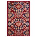 Hand-hooked Byzantine Red Wool Rug (5' x 8')