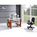 Glass Top Desk with Side Magazine Rack