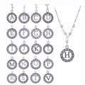 Dainty CZ and Pearl Initial Pendant Necklace
