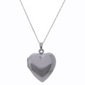 14k Gold Polished Heart Locket with 18-inch Chain
