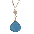 14k Goldfill Turquoise Briolette Necklace
