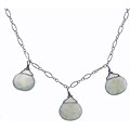 Charming Life Sterling Silver Green New Jade Briolette Necklace