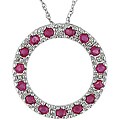 10k White Gold Ruby Circle Pendant