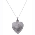 Sterling Silver Brushed Heart Locket