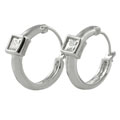 Sterling Silver Bezel Set Princess CZ Earrings