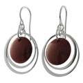 Sterling Silver Block Coral Earrings