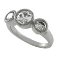 Sterling Silver CZ Past Present Future Ring