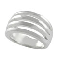 Sterling Silver 4 Strand Split Ring