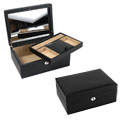 Black Leather Medium Jewelry Case
