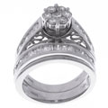 14k Gold 1 3/8ct TDW Wedding Ring Set (G, I2)