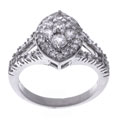 14k White Gold 1ct TDW Marquise Diamond Engagement Ring (G, I2)