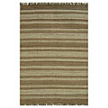 Hand-woven Natural Stripe Jute Rug (5' x 8')