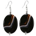 Black and White Banded Agate Earrings
