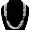 Five Strand Silver-accented Moonstone Necklace
