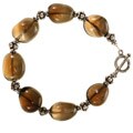 Silver Beaded Smoky Quartz Bracelet