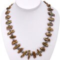 Brown Freshwater Biwa Pearl Necklace