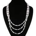 Silver Beaded Howlite Necklace