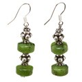 Silver Beaded Chrysocolla Earrings