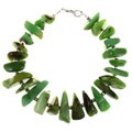 Green Chrysocolla and Silver Bead Bracelet