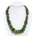 Green Chrysocolla and Silver Bead Necklace