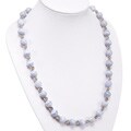 Silver Floral Chalcedony Agate Necklace