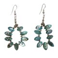 Beaded Kyanite Silver Earrings