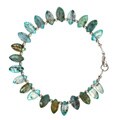 Kyanite Silver Beaded Bracelet