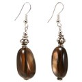 Silver Beaded Smoky Quartz Earrings