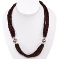 Five Strand Silver Bead and Moonstone Necklace
