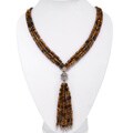 Tiger's Eye Silver Pendant Necklace