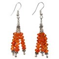 Silver-accented Orange Agate Earrings